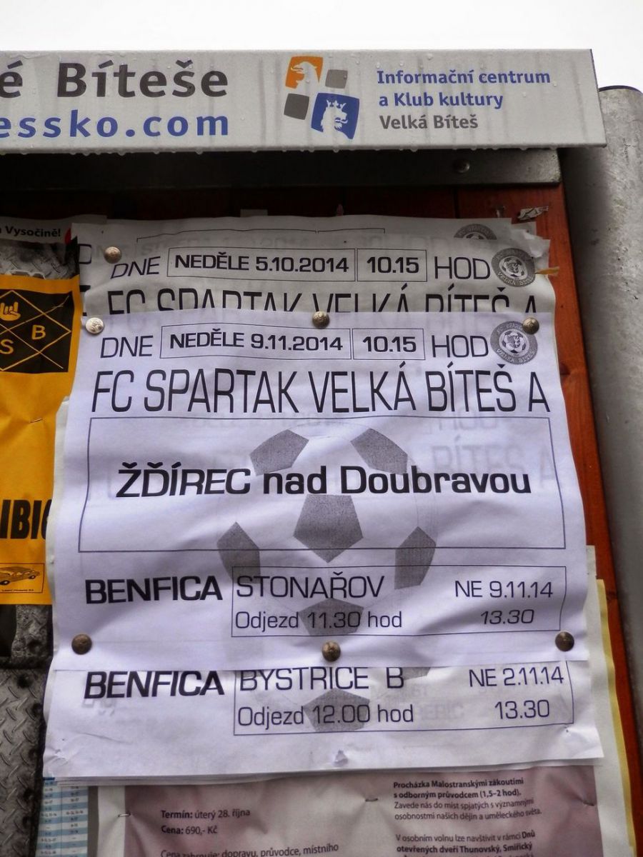 FC Spartak Velka Bites - SK Tatran Zdirec nad Doubravou 1:4