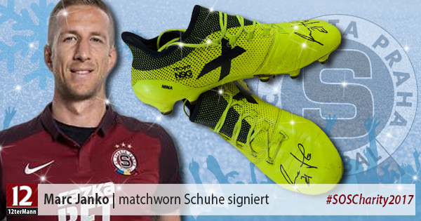 Signierte matchworn Fußballschuhe von Marc Janko (AC Sparta Prag)